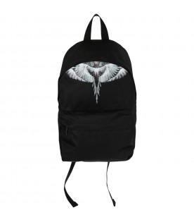 Black backpack for boy with wings