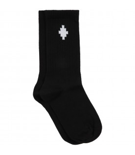Black socks for kids with cross