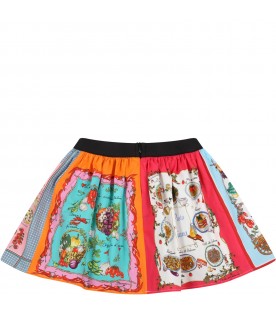 Multicolor skirt for baby girl with prints