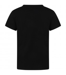 Black t-shirt for kids with iconic print