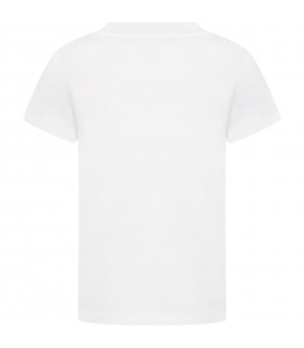 White t-shirt for kids with iconic print