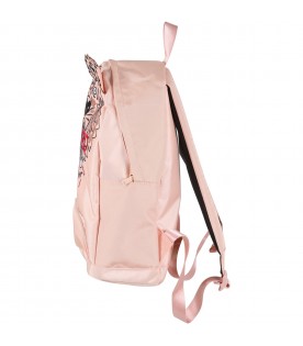 Pink backpack for girl with tiger