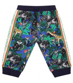Multicolor sweatpant for baby boy with animals