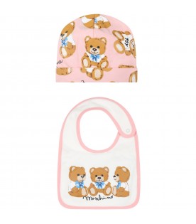 Multicolor set for baby girl with teddy bears