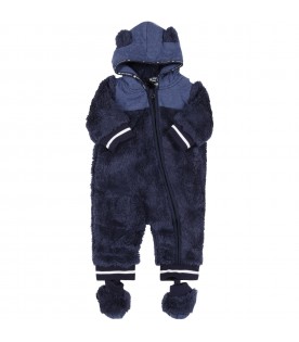 Blue overall for baby kids with logos