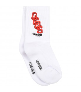 White socks for kids with logo