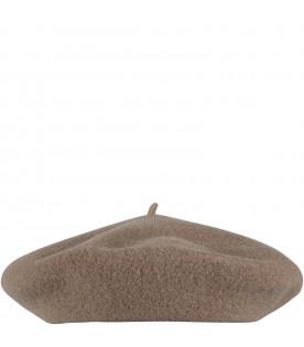 Brown beret for kids