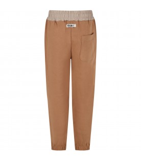 Brown sweatpant for kids with logo