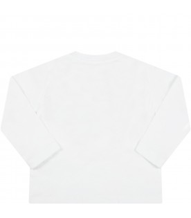 White t-shirt for baby kids with logo