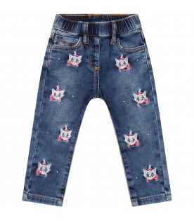 Blue jeans for baby girl with Aristocats