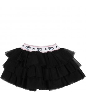 Black skirt for baby girl with iconic blinking eye