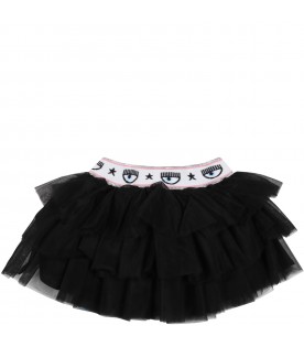 Black skirt for baby girl with iconic blinking eye