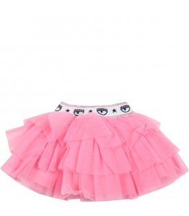 Pink skirt for baby girl with iconic blinking eye