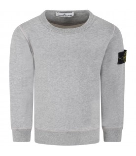 Grey sweatshirt for boy with iconic compass