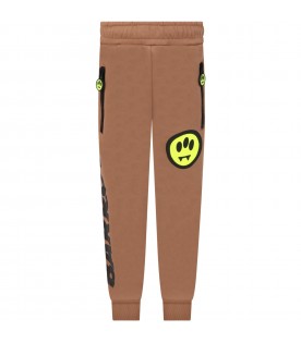 Brown sweatpant for kids with logo