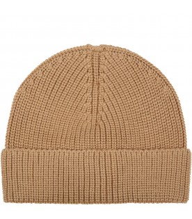 Beige hat for kids with smile