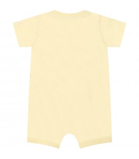 Yellow romper for baby kids with logo