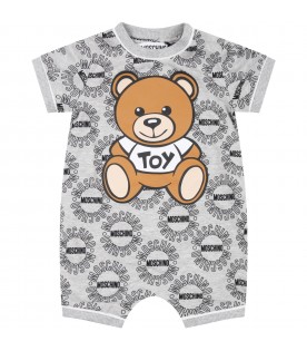 Gray set for baby kids with teddy bear