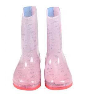 Multicolor rain-boots for girl with logo