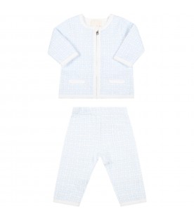 White set for baby boy with logos