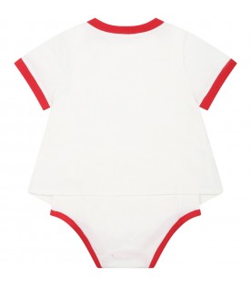 White body for baby girl with tomatoes and logo