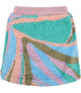 Multicolor skirt for girl with iconic print