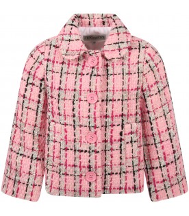 Pink tweed-jacket for gilr