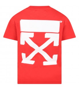 Red t-shirt for kids with logo