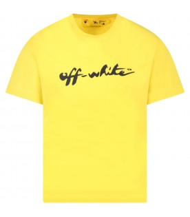 Yellow t-shirt for kids with logo