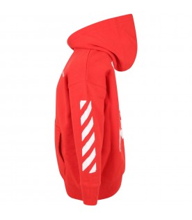 Red sweatshirt for kids with logo