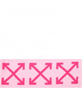 Pink scarf for girl with arrows