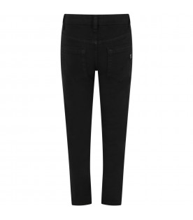 Black trousers for boy with patch logo