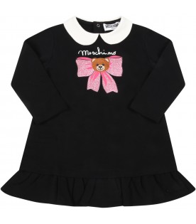 Black dress for baby girl with Teddy Bear
