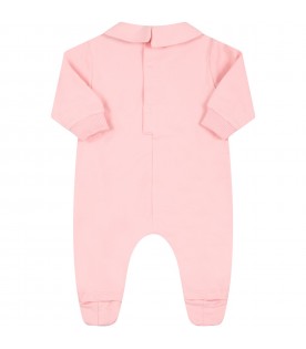 Pink babygrow for baby girl with Teddy Bear