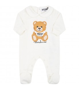White babygrow for babykids with Teddy Bear