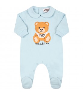 Light-blue babygrow for baby boy with Teddy Bear