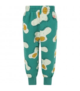 Green sweatpants for kids with logos