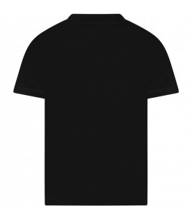 Black t-shirt for boy with palm