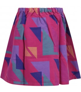 Purple skirt for girl with triangles