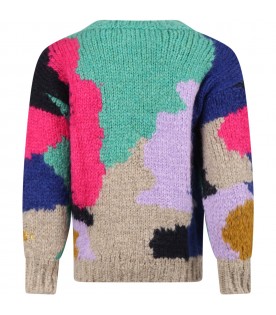 Multicolor sweater for kids with logo