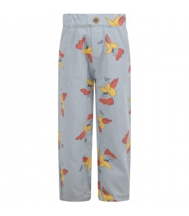 Light-blue trousers for boy with rooster