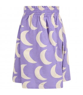 Purple skirt for girl with moons