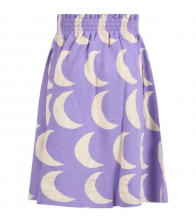 Purple skirt for girl with moons