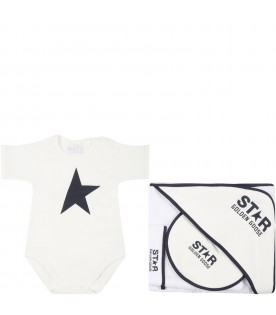 White set for baby kids with logo
