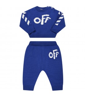 Blue suit for baby boy with logo