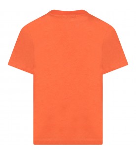 Orange t-shirt for kids with sun