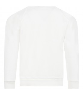 White sweatshirt for girl with writing