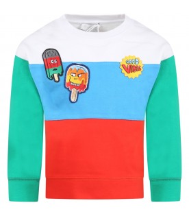 Multicolor sweatshirt for boy with patches