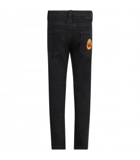 Black jeans for boy with patchs