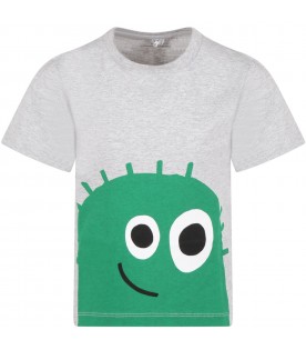Grey t-shirt for boy with monster